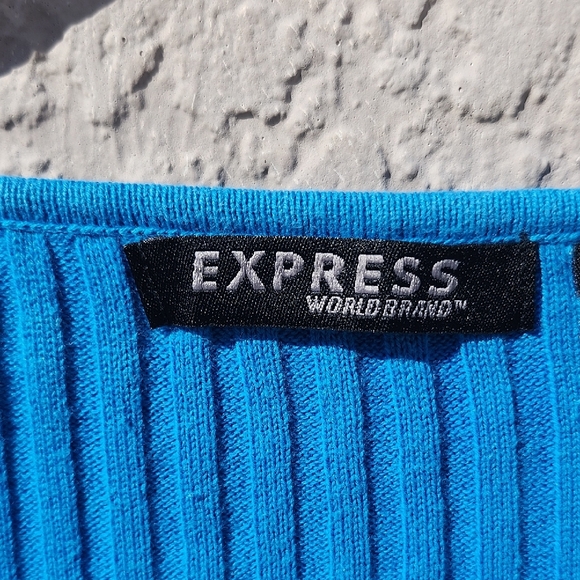 Express Vibrant Blue Knit Top - Picture 3 of 5